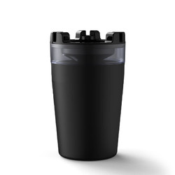 带水箱烟灰缸创意商务家用漏斗防飞灰防烟带盖办公室个性烟缸可放 塑料黑