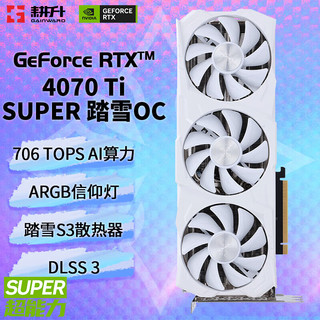 GAINWARD 耕升 GeForce RTX 4070 Ti SUPER/RTX 4070Ti 台式机电脑游戏显卡渲染设计AI绘图DLSS 3 RTX 4070 Ti SUPER 踏雪 OC