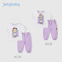 百亿补贴：JELLYBABY 杰里贝比 女童运动套装2岁3儿童夏装小童短袖两件套女宝宝夏季衣服
