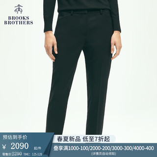 布克兄弟（BrooksBrothers）女士24春夏修身版简约商务西裤长裤 0004-黑色 2