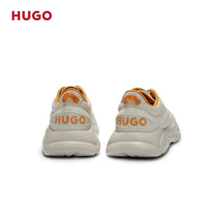 HUGO男士2024夏季撞色细节装饰跑步休闲运动鞋 271-浅肤色 EU:39