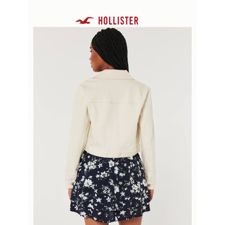 HOLLISTER24年春夏辣妹宽松短款百搭牛仔夹克外套女 357781-1 奶油色 XL (170/108A)