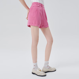 艾莱依（ERAL）时尚短裤夏季修身显瘦裤子简约西装短裤卫裤2024 树莓粉 155/62A