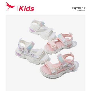 红蜻蜓儿童2022夏季新款女童沙滩鞋时尚轻便防滑凉鞋可爱平底鞋子