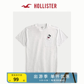 HOLLISTER 24春夏宽松米老鼠图案短袖T恤 男女装 357379-1 浅麻灰色 XXL (185/124A)