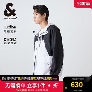 杰克琼斯 杰克·琼斯（JACK&JONES）夏COOL+防晒面料连帽宽松透气上衣外套夹克男款2242SP005 A06本白色 常规 A06本白色 180/100A/L