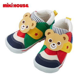 MIKIHOUSE日本制普奇熊卡通防滑二段童鞋学步鞋 多色 14cm 