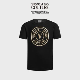 范思哲Versace Jeans Couture男装24春夏男士V-EMBLEM印花T恤 黑色 XL XL(190/100B) BLACK-G89黑色