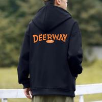 Deerway 德尔惠 开衫卫衣男士外套春秋季2024新款连帽运动上衣男青少年运动服