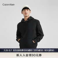 Calvin Klein  Jeans男士时尚循环字母提花抓绒连帽卫衣ZM02448 BEH-太空黑 S