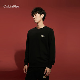 Calvin Klein【龙年新春系列】 Jeans24春季男女本命年印花纯棉卫衣J400354 BEH-太空黑 XL