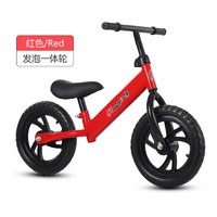镁邦特 高碳钢 儿童平衡车 两轮无脚踏 宝宝滑行学步车 红色 12寸