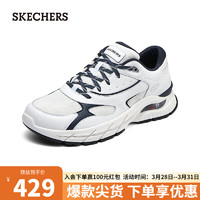 SKECHERS 斯凯奇 休闲鞋运动鞋透气潮流鞋子210424 白色/海军蓝色/WNV 45