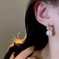 KOSE 高丝 S925银针韩国东大门小众设计扭曲镶钻珍珠耳环简约百搭耳饰女耳夹