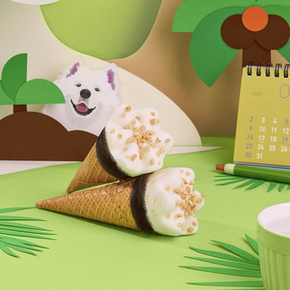 可爱多和路雪 甜筒萨摩椰椰子口味冰淇淋 65g*6支 雪糕 冰激凌
