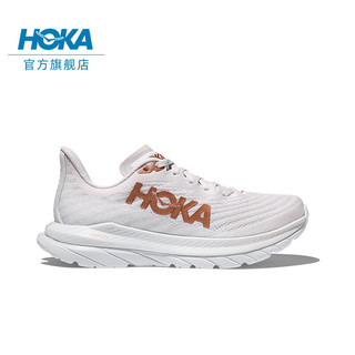 HOKA ONE ONE男女款夏季马赫5公路跑步鞋MACH5轻便减震回弹耐磨 白色 / 铜色-男 42.5