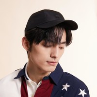 TOMMY HILFIGER 男休闲运动金属标条纹调节带弯檐圆顶棒球帽10789