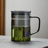 美斯尼 茶杯玻璃杯泡茶杯月牙过滤杯绿茶杯玻璃茶具杯 甘露杯 墨色