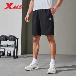 XTEP 特步 运动裤男梭织短裤健身跑步876229670158 正黑色 S