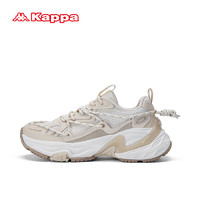 卡帕（Kappa）运动鞋逐风一代男子老爹鞋轻便减震跑步鞋 奶酪白/米黄色 35 