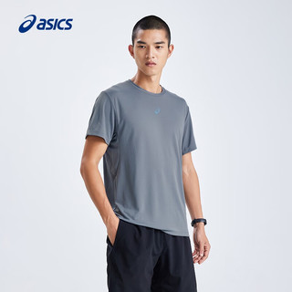 亚瑟士ASICS运动T恤男子短袖透气舒适吸湿形变运动短袖 2031E450-020 深灰 XL