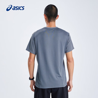 亚瑟士ASICS运动T恤男子短袖透气舒适吸湿形变运动短袖 2031E450-020 深灰 XL