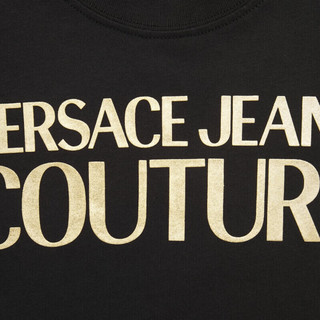 范思哲Versace Jeans Couture24春夏女士经典LOGO印花短袖T恤 黑色 S