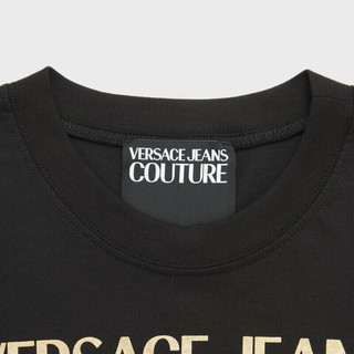 范思哲Versace Jeans Couture24春夏女士经典LOGO印花短袖T恤 黑色 S