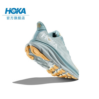 HOKA ONE ONE男款夏季克利夫顿9跑步鞋CLIFTON 9 C9缓震轻量防滑 云雾蓝/冰流蓝 46