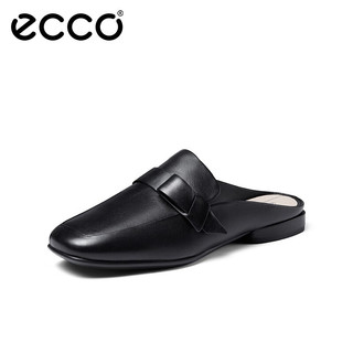 爱步（ECCO）单鞋女 穆勒鞋包头皮鞋女法式单鞋柔软 安妮方头208503 黑色20850301001 38