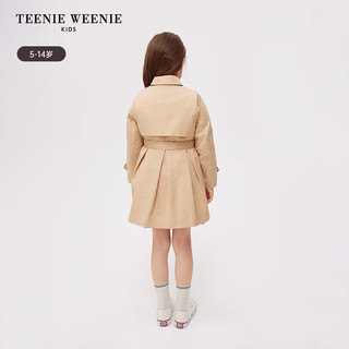 Teenie Weenie Kids小熊童装24春季女童内胆可拆卸英伦风风衣 米色 160cm