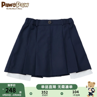 Paw in Paw PawinPaw卡通小熊童装2024年春季女童百褶裙儿童学院风短裙 浅藏青色/02（口袋布不露出） 140
