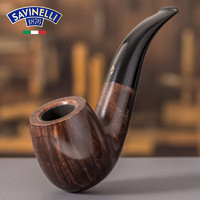 沙芬（SAVINELLI）意大利高档手工石楠木烟斗男士  送父亲 瓦雷泽616 大号厚斗壁弯斗