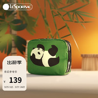LeSportsac 乐播诗23包包女包Panda熊猫可爱便捷手拿化妆包收纳包绿色  绿色翻滚熊猫