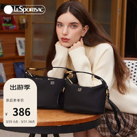 LeSportsac 乐播诗新款腋下包女轻便时尚圆环单肩斜挎手提包包女包纯色单肩包 黑色-中号升级款