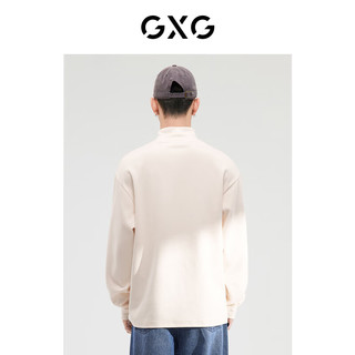 GXG 男装 多色绒毛感半高领长袖T恤男士蓄热打底衫 2022年冬季新款 白色 175/L