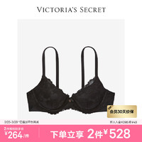 VICTORIA'S SECRET 性感花漾蕾丝3/4罩杯文胸胸罩女士内衣 54A2黑色 11237444 36B