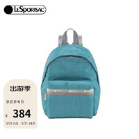 LeSportsac 乐播诗新款纯色大容量双肩包通勤电脑背包学生书包礼物送女生 灰蓝（肌理效果）