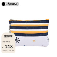 LeSportsac 乐播诗包包女包新款CLASSIC经典系列化妆品收纳包时尚手拿包 白色雪花