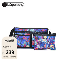 LeSportsac 力士保 乐播诗包包女包斜挎包潮流印花时尚休闲腋下包便携单肩斜挎包女 紫色花丛