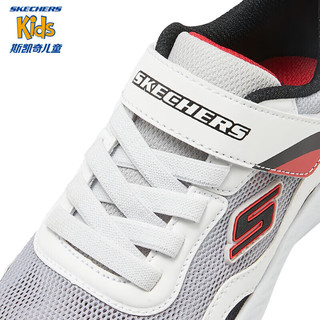 Skechers斯凯奇童鞋2024春男童网面透气运动鞋舒适轻便休闲鞋405283L 白色/黑色/WBK 39