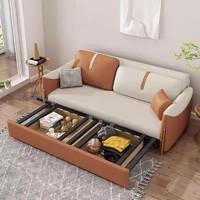 百佳惠 沙发床现代储物小户型客厅功能两用可折叠轻奢免洗科技布08