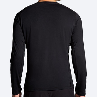 布鲁克斯（BROOKS）男套头上衣透气柔软跑步运动衣服卫衣长袖T恤速干 黑 M/175/104A