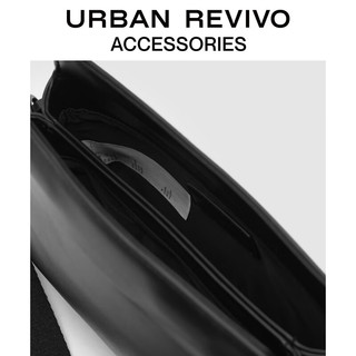URBAN REVIVO2024夏季男士时尚通勤质感斜挎包UAMB40051 黑色