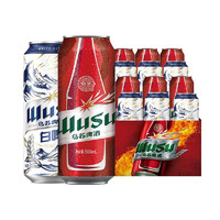 WUSU 乌苏啤酒 烈性红乌苏啤酒整箱 包装随机 产地随机 500mL 12罐 组合装 红罐6罐+白啤6罐