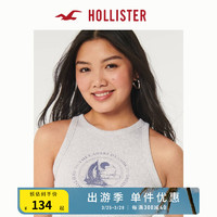 HOLLISTER24年春夏辣妹修身百搭航海图案高领背心女 358515-1 浅麻灰色 XXS (160/80A)