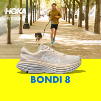 HOKA ONE ONE男款夏季邦代8公路跑鞋BONDI 8轻盈缓震回弹舒适防滑 【】橡木白/麦青色 40.5