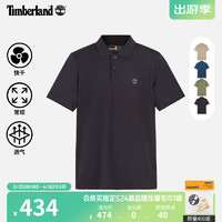 Timberland 官方男装短袖POLO衫24春夏新款快干|轻量A66DU A66DUM45/黑色