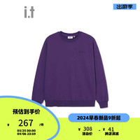 :CHOCOOLATE it 男装基础圆领卫衣2024春季简约休闲上衣3284A PPD/紫色 M