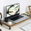 北美胡桃木显示器增高架办公室桌面置物架子实木简易键盘收纳笔记本工位省空间